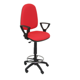 Taburete de oficina Piqueras y Crespo Ayna Bali - Brazos fijos - Ref. fabricante T04CPB220BGOLF - Rojo