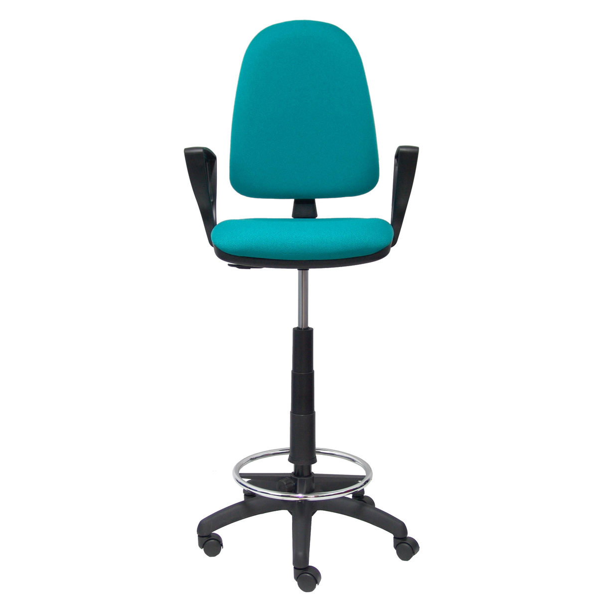 Taburete de oficina Piqueras y Crespo Ayna Bali - Brazos fijos - Ref. fabricante T04CPB220BGOLF - Turquesa