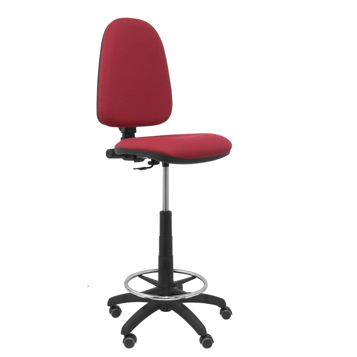 Taburete de oficina Piqueras y Crespo Ayna Bali - Ruedas - Ref. fabricante T04CPBALI100RP - Granate