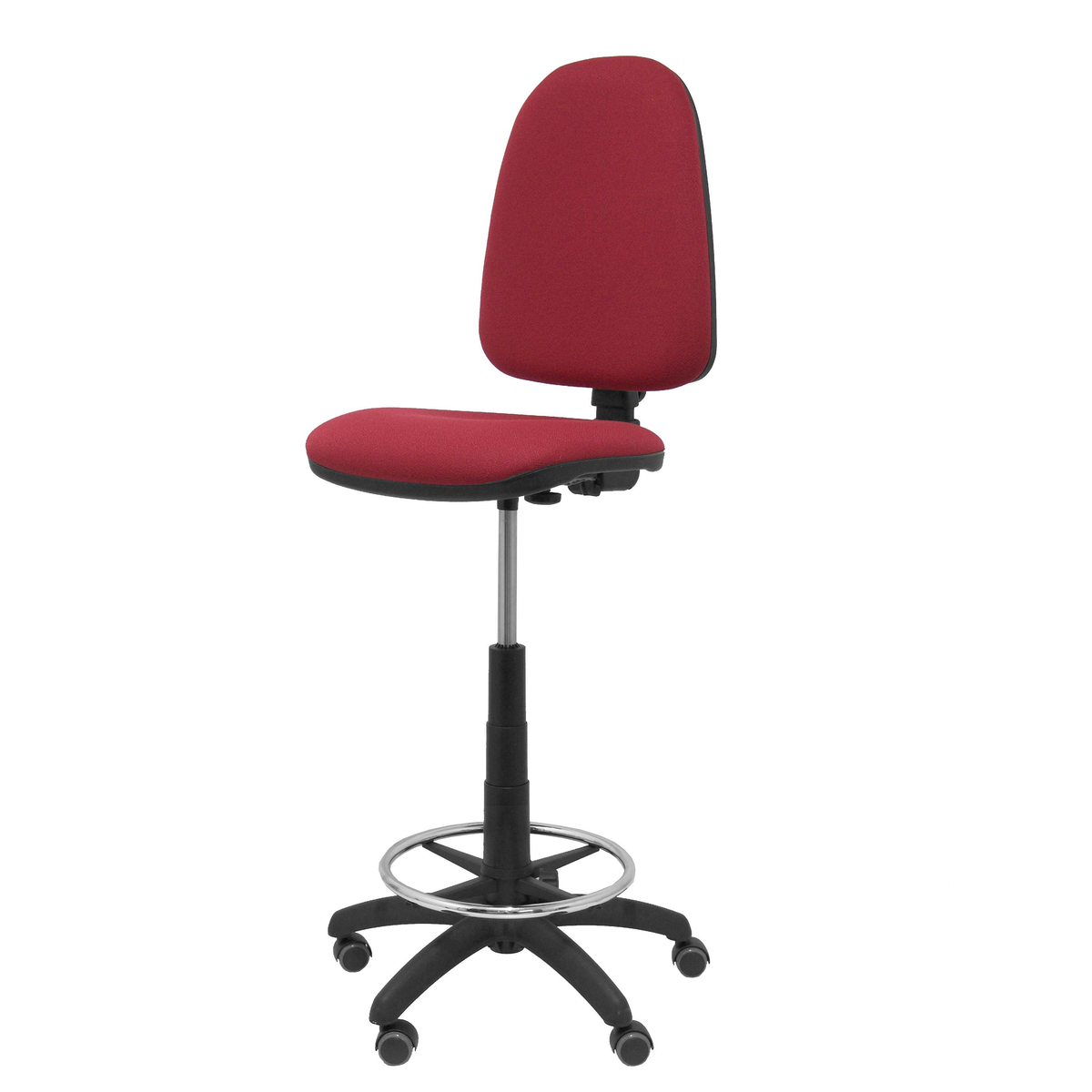 Taburete de oficina Piqueras y Crespo Ayna Bali - Ruedas - Ref. fabricante T04CPBALI100RP - Granate