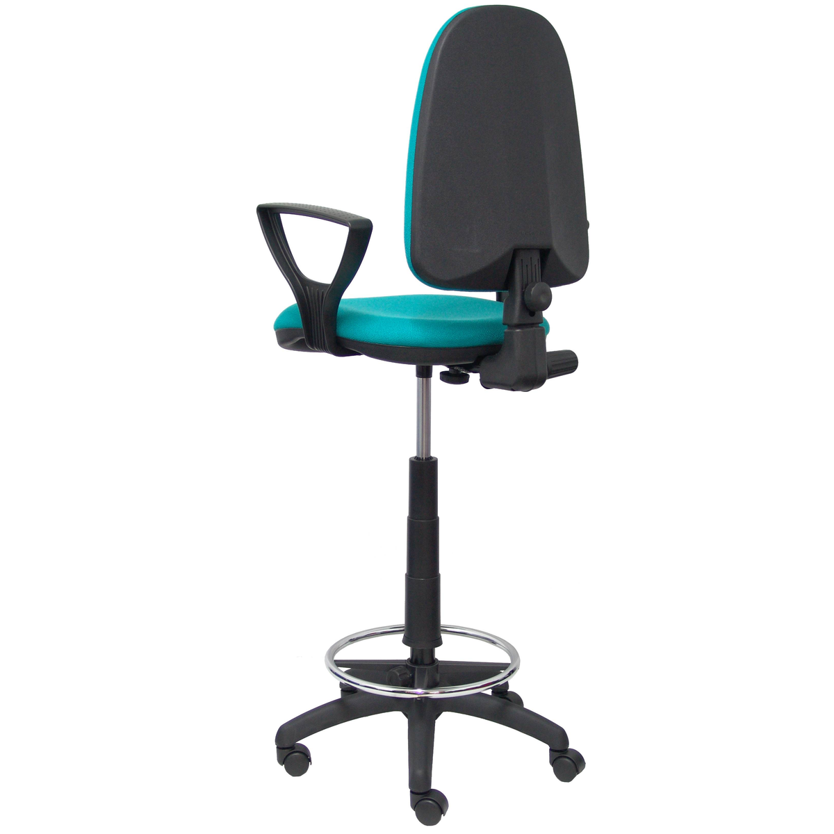 Taburete de oficina Piqueras y Crespo Ayna Bali - Brazos fijos - Ref. fabricante T04CPB220BGOLF - Turquesa