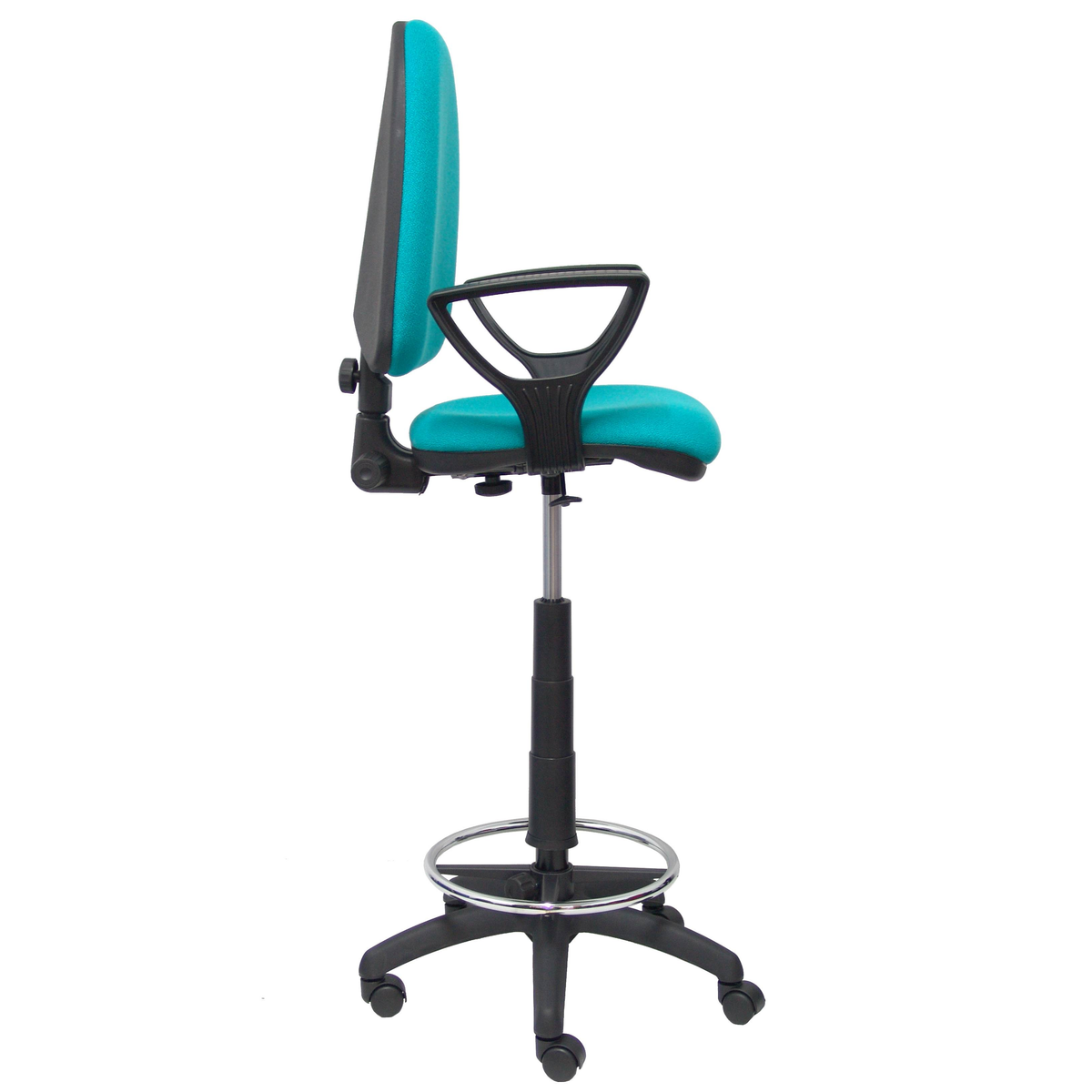 Taburete de oficina Piqueras y Crespo Ayna Bali - Brazos fijos - Ref. fabricante T04CPB220BGOLF - Turquesa