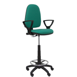 Taburete de oficina Piqueras y Crespo Ayna Bali - Brazos fijos - Ref. fabricante T04CPB220BGOLF - Verde Esmeralda