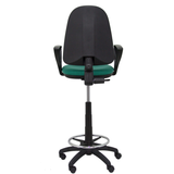 Taburete de oficina Piqueras y Crespo Ayna Bali - Brazos fijos - Ref. fabricante T04CPB220BGOLF - Verde Esmeralda