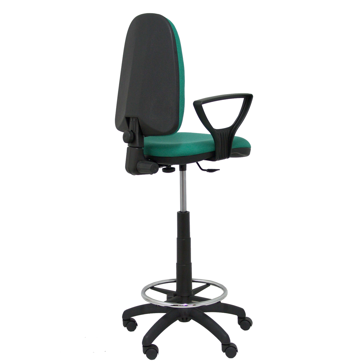 Taburete de oficina Piqueras y Crespo Ayna Bali - Brazos fijos - Ref. fabricante T04CPB220BGOLF - Verde Esmeralda