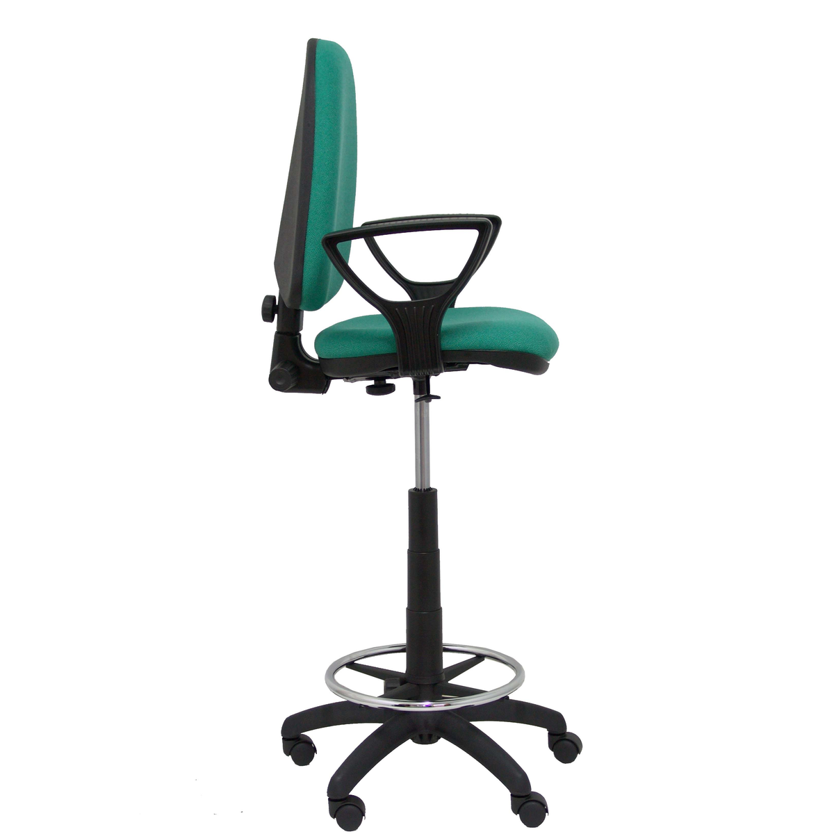 Taburete de oficina Piqueras y Crespo Ayna Bali - Brazos fijos - Ref. fabricante T04CPB220BGOLF - Verde Esmeralda