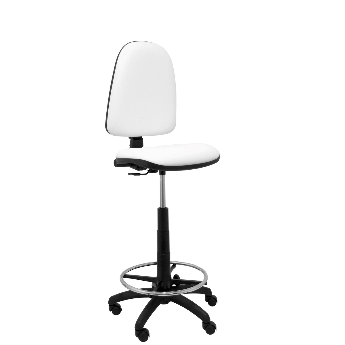 Taburete de oficina Piqueras y Crespo Ayna Similpiel - Ref. fabricante T04CPSPAM - Blanco