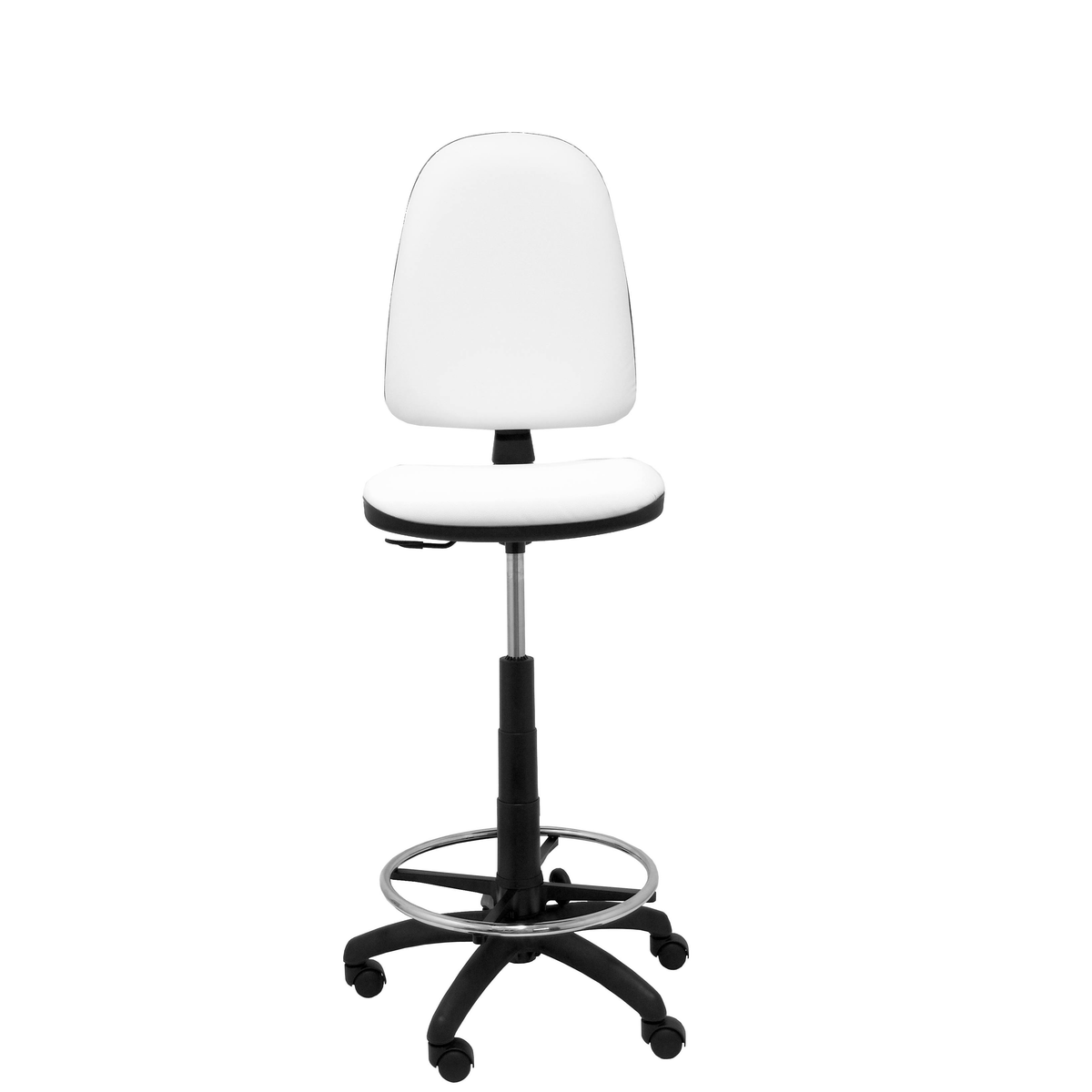 Taburete de oficina Piqueras y Crespo Ayna Similpiel - Ref. fabricante T04CPSPAM - Blanco