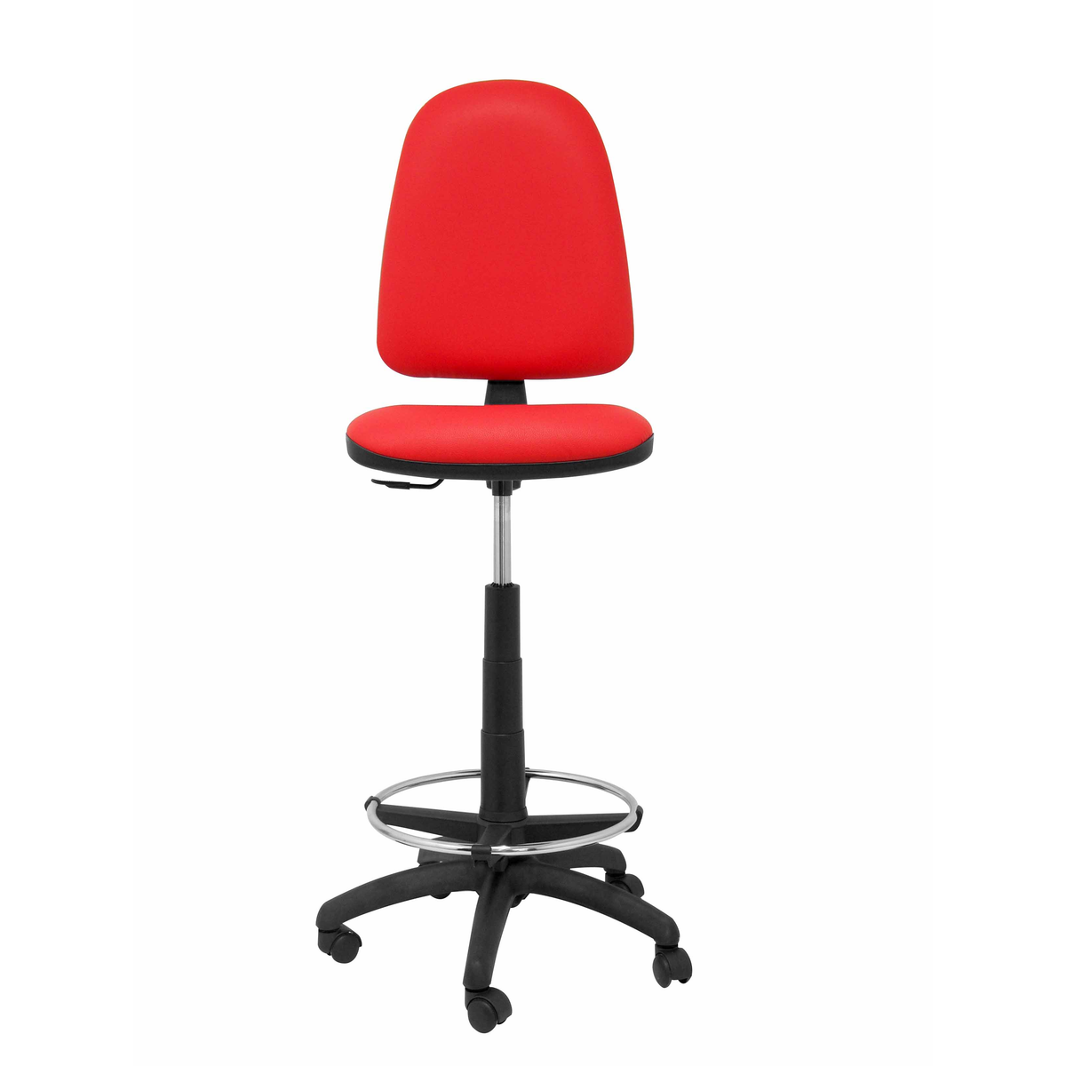 Taburete de oficina Piqueras y Crespo Ayna Similpiel - Ref. fabricante T04CPSPAM - Rojo