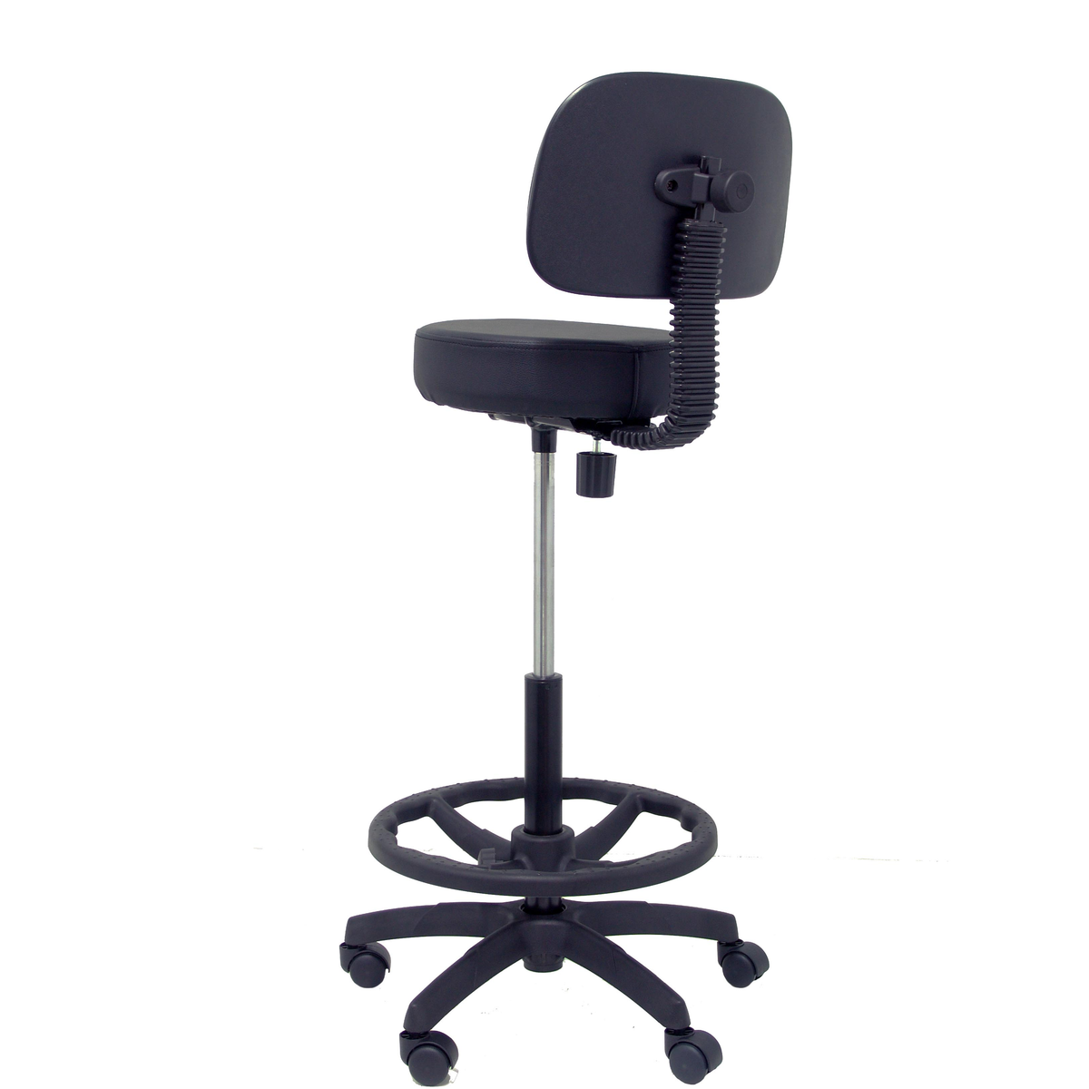 Taburete de oficina Piqueras y Crespo Llanos Similpiel - Negro