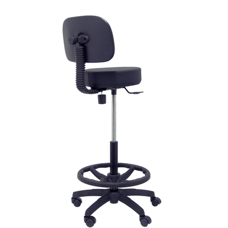 Taburete de oficina Piqueras y Crespo Llanos Similpiel - Negro