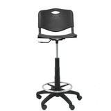 Taburete de oficina Piqueras y Crespo Robledo Pvc - Negro