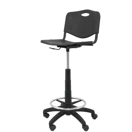 Taburete de oficina Piqueras y Crespo Robledo Pvc - Negro