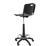 Taburete de oficina Piqueras y Crespo Robledo Pvc - Negro