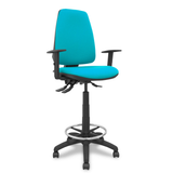 Taburete de oficina Piqueras y Crespo Taburete Elche S Bali - Ref. fabricante T14ASB39B10RN - Verde / Turquesa