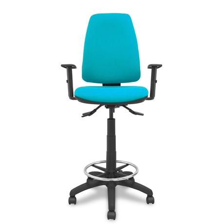 Taburete de oficina Piqueras y Crespo Taburete Elche S Bali - Ref. fabricante T14ASB39B10RN - Verde / Turquesa