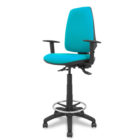 Taburete de oficina Piqueras y Crespo Taburete Elche S Bali - Ref. fabricante T14ASB39B10RN - Verde / Turquesa