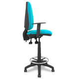Taburete de oficina Piqueras y Crespo Taburete Elche S Bali - Ref. fabricante T14ASB39B10RN - Verde / Turquesa