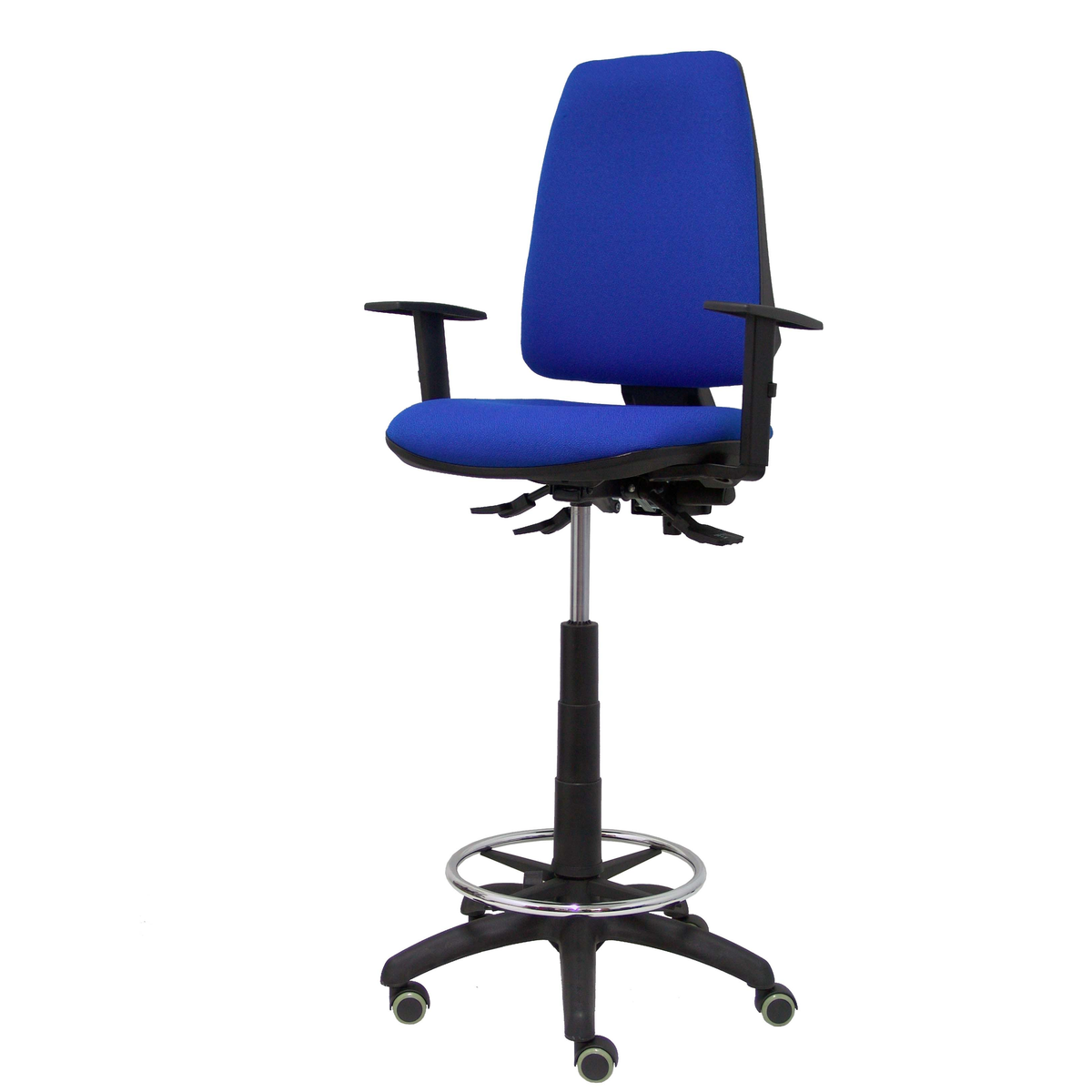 Taburete de oficina Piqueras y Crespo Taburete Elche S Bali - Brazos regulables · Ruedas parquet - Azul