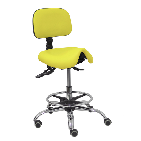 Taburete de oficina Piqueras y Crespo Zarza Similpiel - Ref. fabricante T19ASSP100CRRP - Amarillo