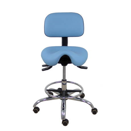 Taburete de oficina Piqueras y Crespo Zarza Similpiel - Ref. fabricante T19ASSP100CRRP - Azul Claro
