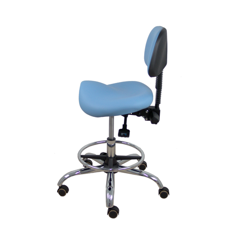 Taburete de oficina Piqueras y Crespo Zarza Similpiel - Ref. fabricante T19ASSP100CRRP - Azul Claro
