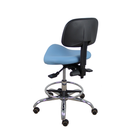 Taburete de oficina Piqueras y Crespo Zarza Similpiel - Ref. fabricante T19ASSP100CRRP - Azul Claro