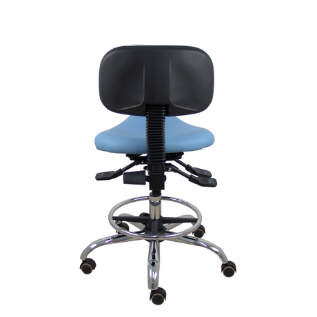 Taburete de oficina Piqueras y Crespo Zarza Similpiel - Ref. fabricante T19ASSP100CRRP - Azul Claro