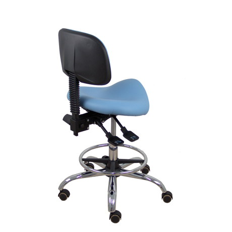 Taburete de oficina Piqueras y Crespo Zarza Similpiel - Ref. fabricante T19ASSP100CRRP - Azul Claro