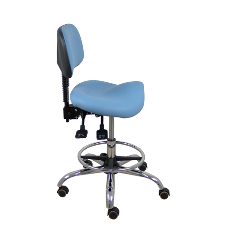 Taburete de oficina Piqueras y Crespo Zarza Similpiel - Ref. fabricante T19ASSP100CRRP - Azul Claro