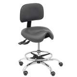 Taburete de oficina Piqueras y Crespo Zarza Similpiel - Ref. fabricante T19ASSP100CRRP - Gris Oscuro