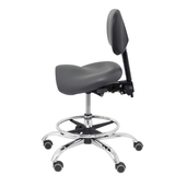 Taburete de oficina Piqueras y Crespo Zarza Similpiel - Ref. fabricante T19ASSP100CRRP - Gris Oscuro