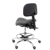 Taburete de oficina Piqueras y Crespo Zarza Similpiel - Ref. fabricante T19ASSP100CRRP - Gris Oscuro