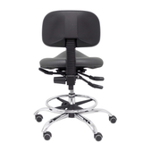 Taburete de oficina Piqueras y Crespo Zarza Similpiel - Ref. fabricante T19ASSP100CRRP - Gris Oscuro