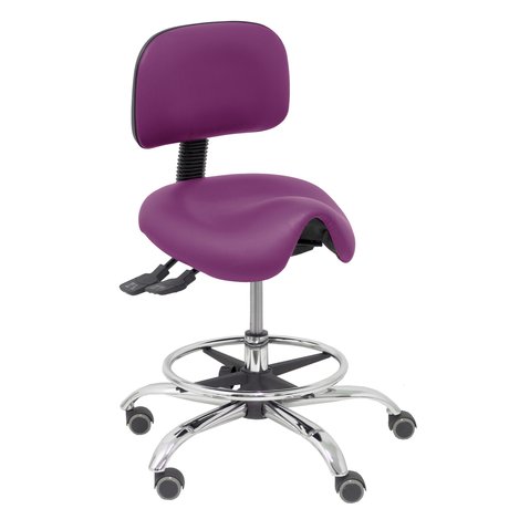 Taburete de oficina Piqueras y Crespo Zarza Similpiel - Ref. fabricante T19ASSP100CRRP - Morado