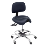 Taburete de oficina Piqueras y Crespo Zarza Similpiel - Ref. fabricante T19ASSP100CRRP - Negro