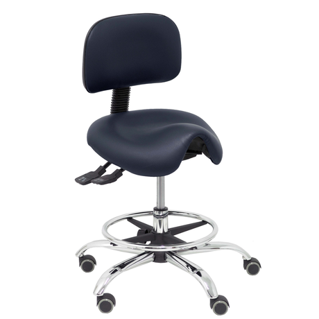 Taburete de oficina Piqueras y Crespo Zarza Similpiel - Ref. fabricante T19ASSP100CRRP - Negro