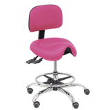 Taburete de oficina Piqueras y Crespo Zarza Similpiel - Ref. fabricante T19ASSP100CRRP - Rosa