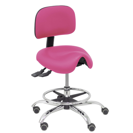 Taburete de oficina Piqueras y Crespo Zarza Similpiel - Ref. fabricante T19ASSP100CRRP - Rosa