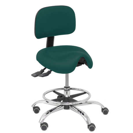 Taburete de oficina Piqueras y Crespo Zarza Similpiel - Ref. fabricante T19ASSP100CRRP - Verde Botella