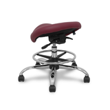 Taburete de oficina Piqueras y Crespo Zarza Similpiel - Ref. fabricante T16BSP933CRRP - Granate