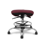 Taburete de oficina Piqueras y Crespo Zarza Similpiel - Ref. fabricante T16BSP933CRRP - Granate