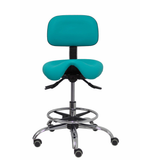 Taburete de oficina Piqueras y Crespo Zarza Similpiel - Ref. fabricante T19ASSP39CRRP - Verde / Turquesa
