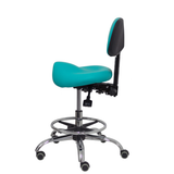 Taburete de oficina Piqueras y Crespo Zarza Similpiel - Ref. fabricante T19ASSP39CRRP - Verde / Turquesa