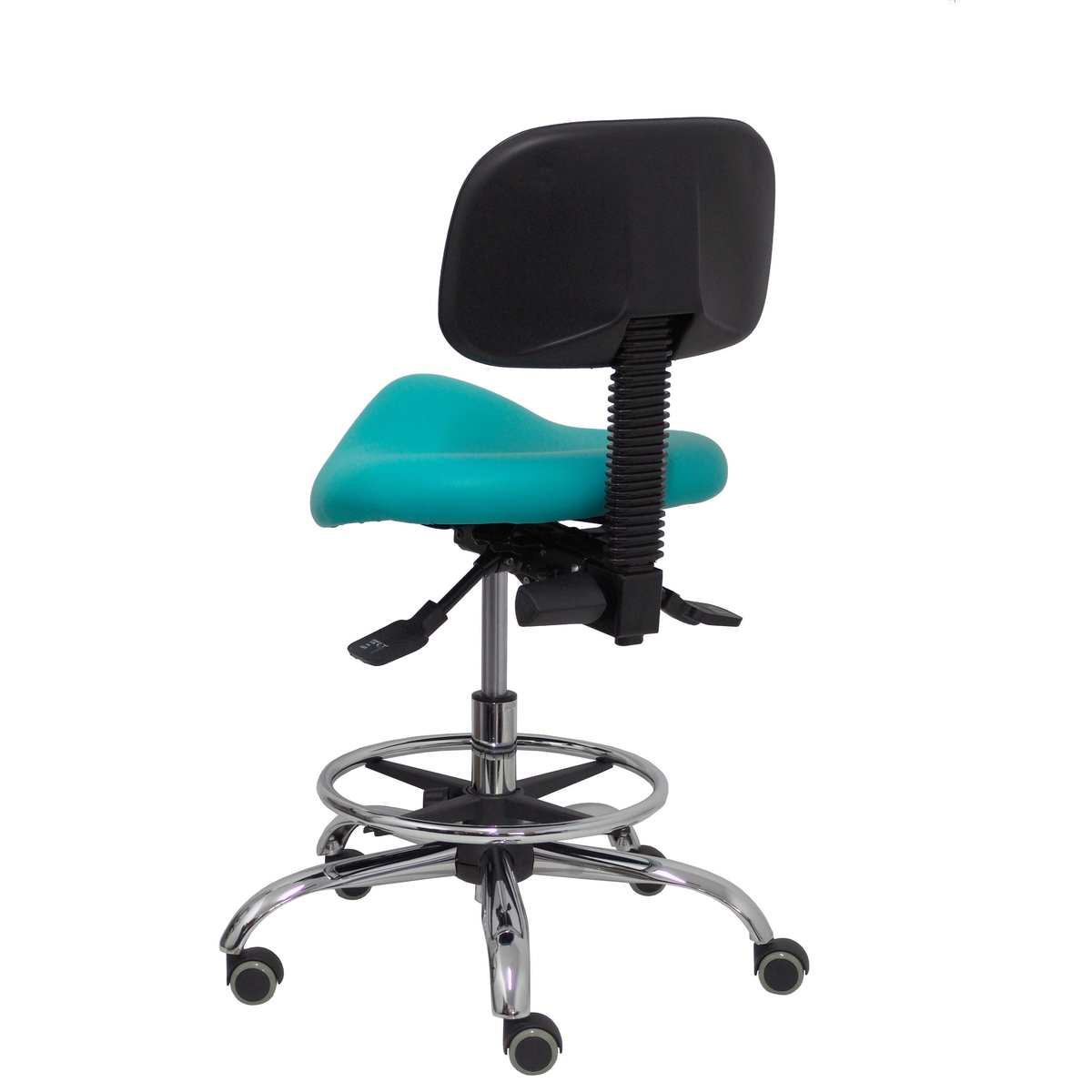 Taburete de oficina Piqueras y Crespo Zarza Similpiel - Ref. fabricante T19ASSP39CRRP - Verde / Turquesa