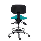 Taburete de oficina Piqueras y Crespo Zarza Similpiel - Ref. fabricante T19ASSP39CRRP - Verde / Turquesa