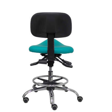 Taburete de oficina Piqueras y Crespo Zarza Similpiel - Ref. fabricante T19ASSP39CRRP - Verde / Turquesa