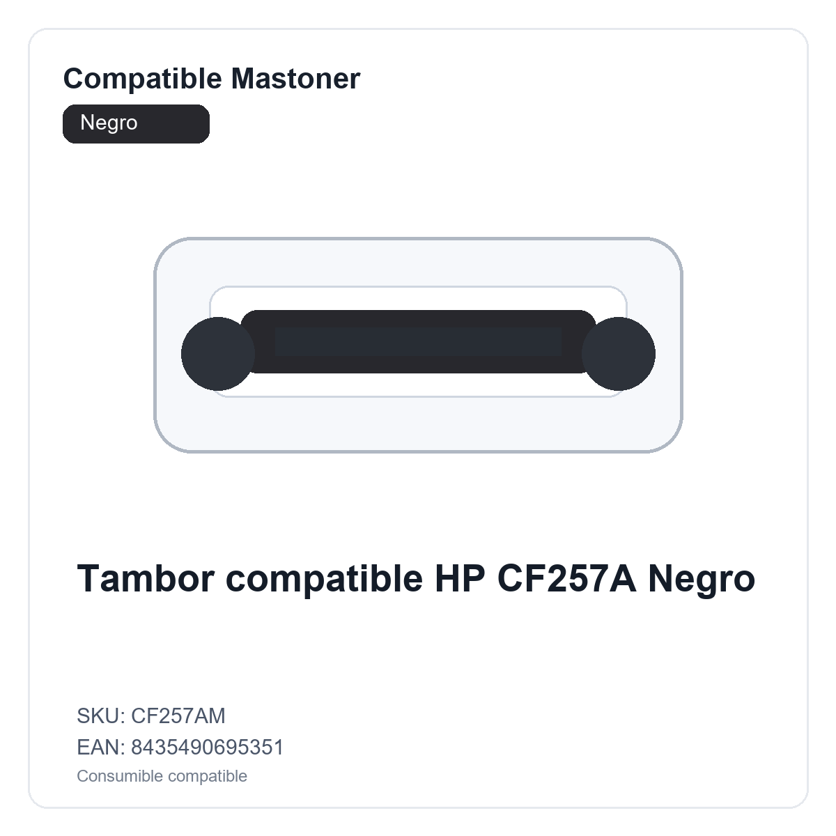 Tambor compatible HP CF257A Negro