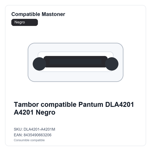 Tambor compatible Pantum DLA4201 A4201 Negro