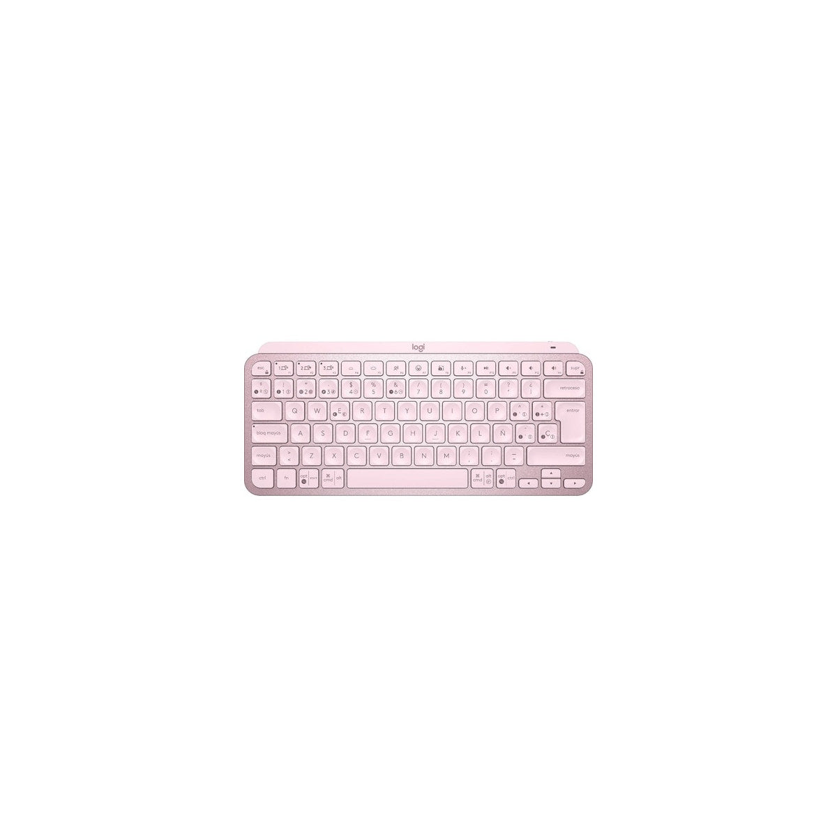 Teclado Logitech MX Keys Mini inalámbrico español rosa, vista 4